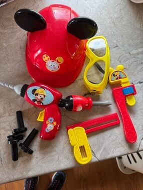 Red and Yellow Kids Tool Playset with Character Graphics